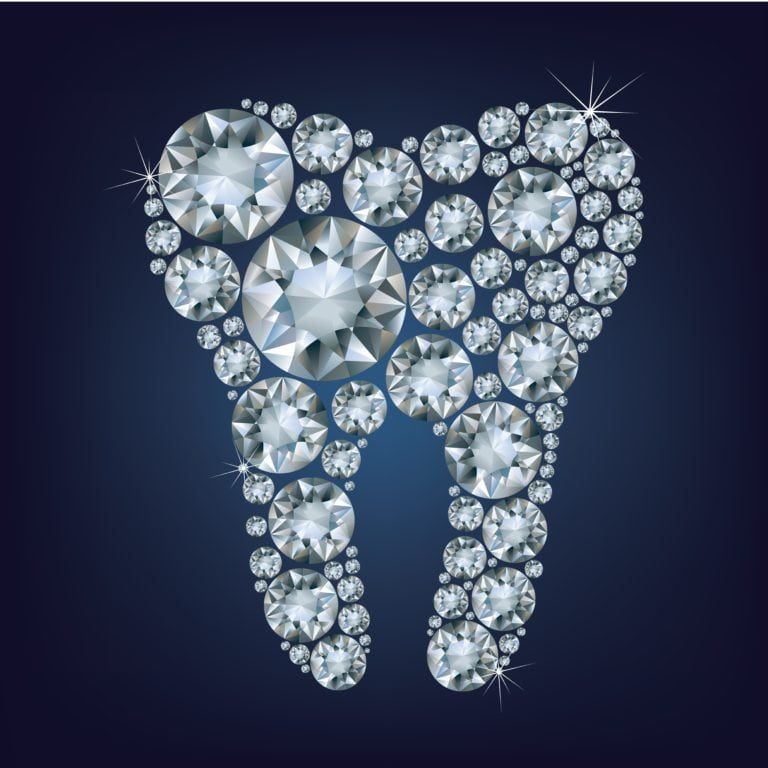 Tooth made up of diamonds